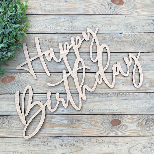 Large Happy Birthday Wood Sign - Custom Birthday Milestone Sign - Reusable Photo Booth Prop
