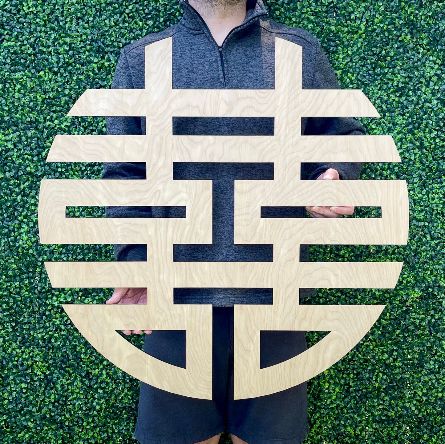 Double Happiness Wood Sign - Asian Wedding Decor - Good Luck Chinese Shuang Xi Tea Ceremony