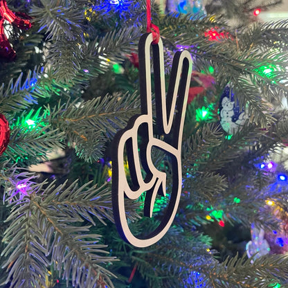 2025 Peace Sign Christmas Ornament - Retro Hippie Boho Christmas Decor - Vintage 70s Holiday Gift