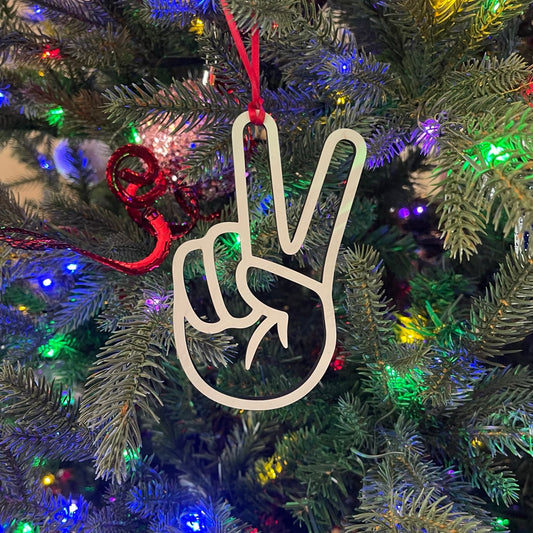 2025 Peace Sign Christmas Ornament - Retro Hippie Boho Christmas Decor - Vintage 70s Holiday Gift