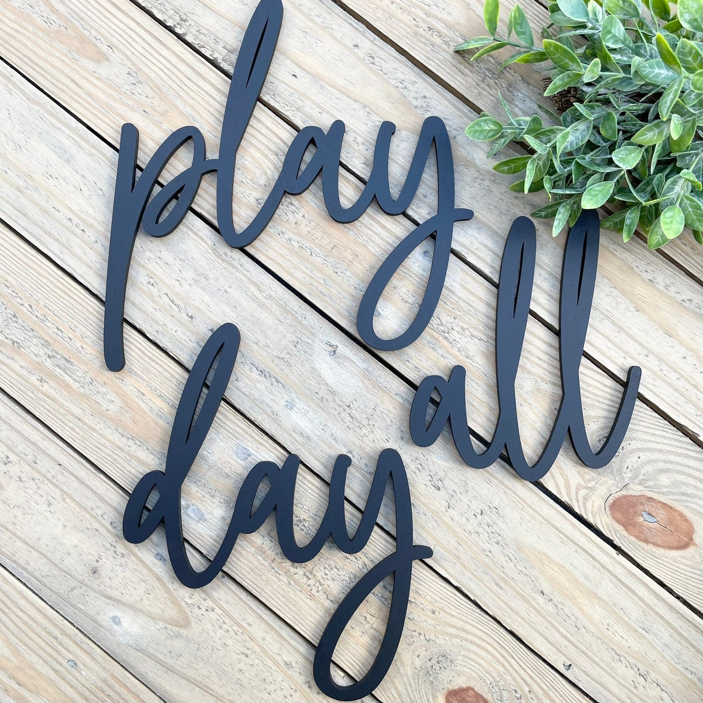 Play All Day Wood Sign - Kids Playroom Decor - Toy Room Space Decor - Toddler Nursery Art Gift