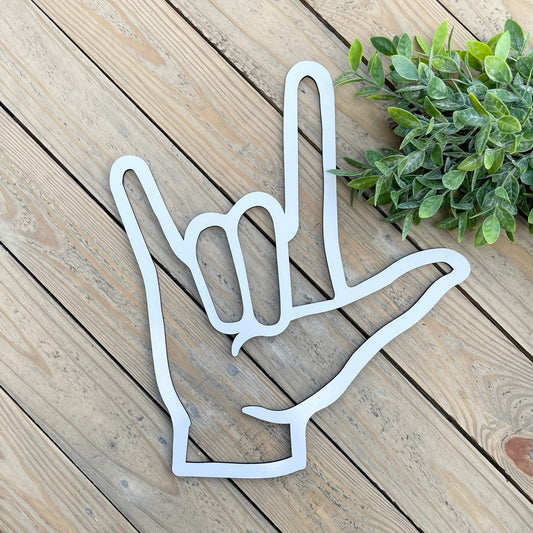 ASL I Love You Sign - American Sign Language Gift - Wood Sign For Uplifting Home Decor