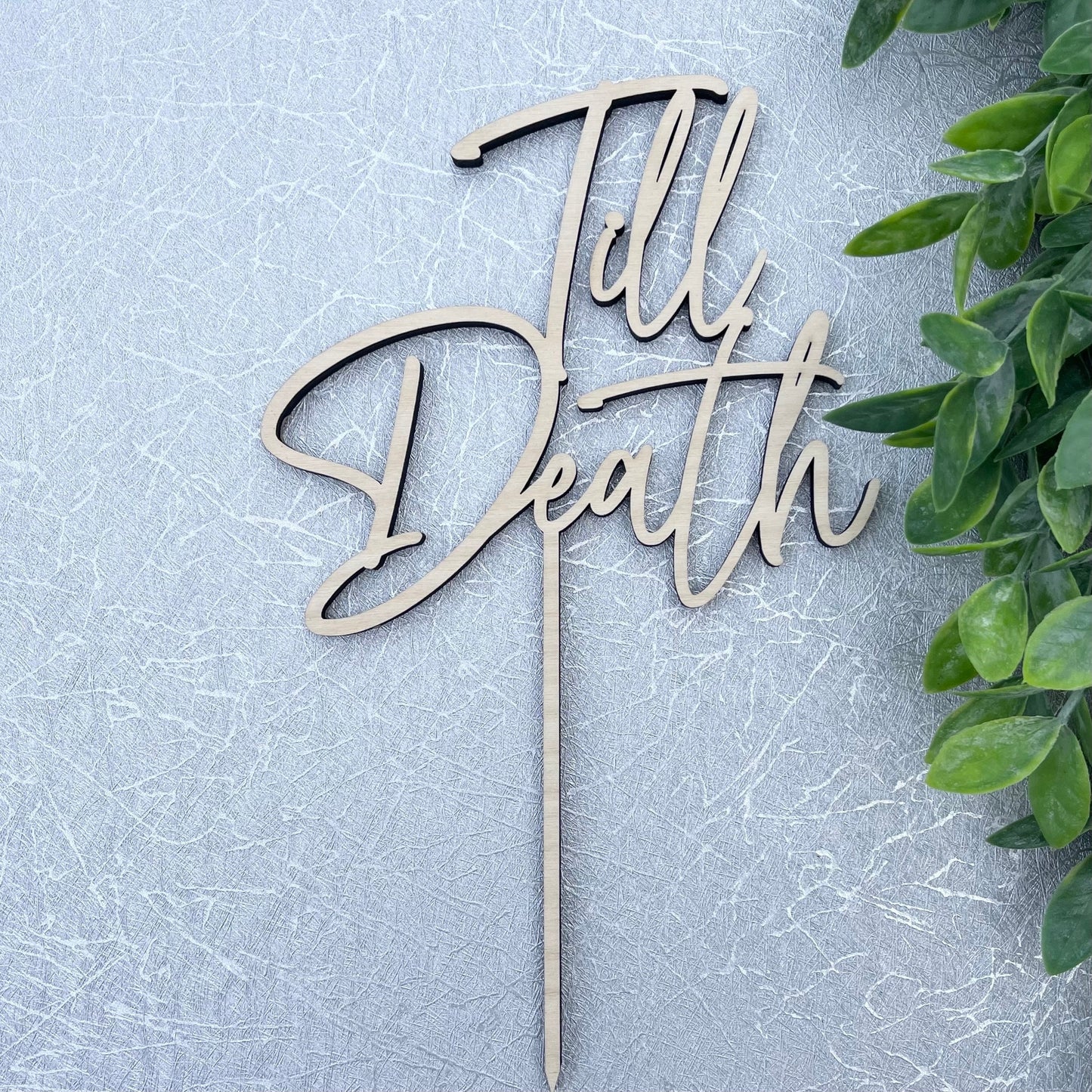 Till Death Wedding Cake Topper, October Gothic Alternative Wedding Decor - Non-Traditional Till Death Do Us Part Sign