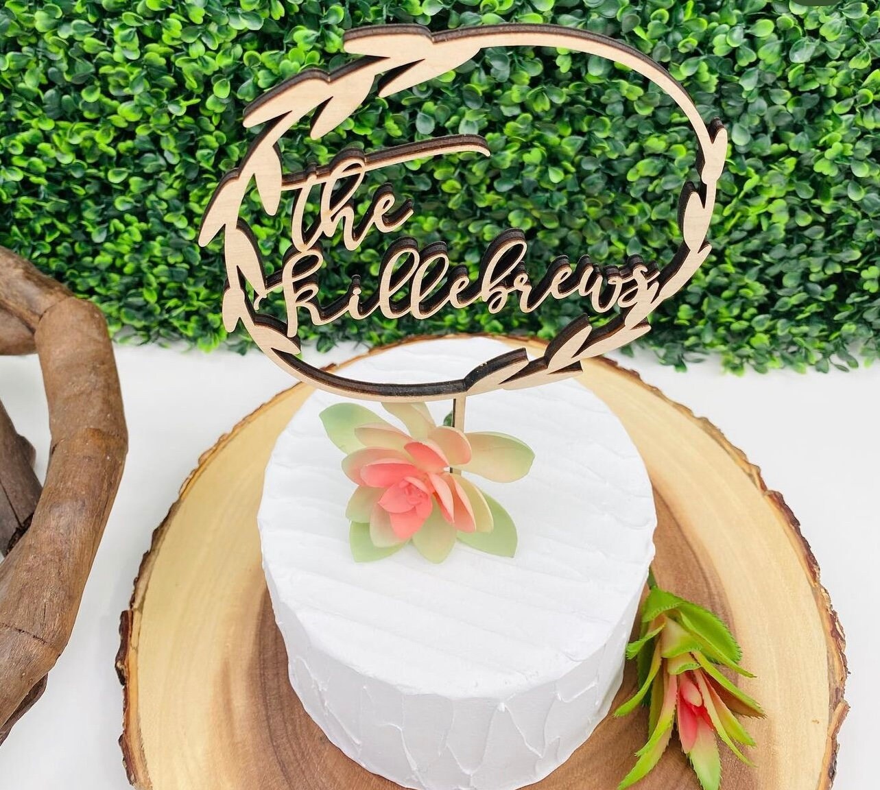 Personalized Last Name Wedding Cake Topper - Mr and Mrs Cake Sign for Bridal Shower, Engagement & Reception