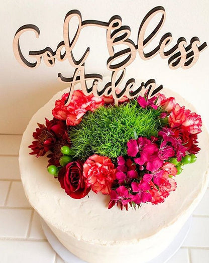 Baby Name Cake Topper - Personalized Baby Shower Decor - Custom Baby Name Girl or Boy Sign