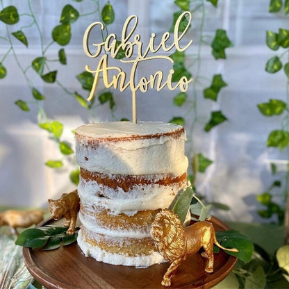 Custom Calligraphy Mr and Mrs Cake Topper - Rustic Wedding Decor - Personalized Topper With Name