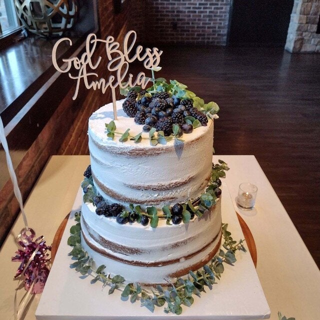 Custom Script Cake Topper with Names - Wedding or Engagement Cake Decor - Anniversary Celebration Decor