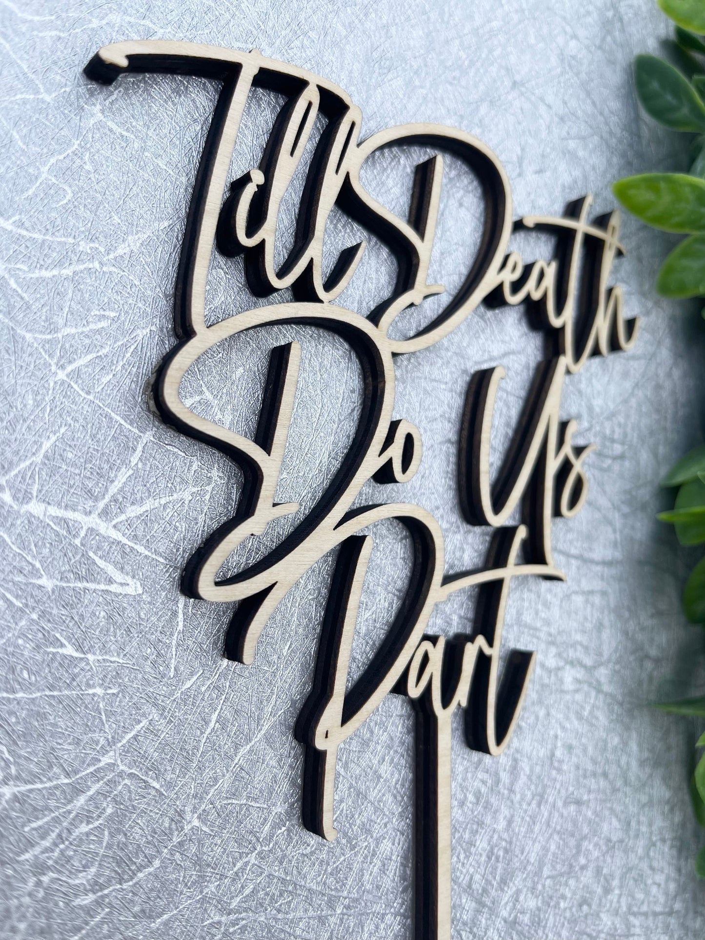 Till Death Do Us Part Wedding Cake Topper - Dark Romantic Decor Ideas - Alternative Halloween Gothic Wedding Topper