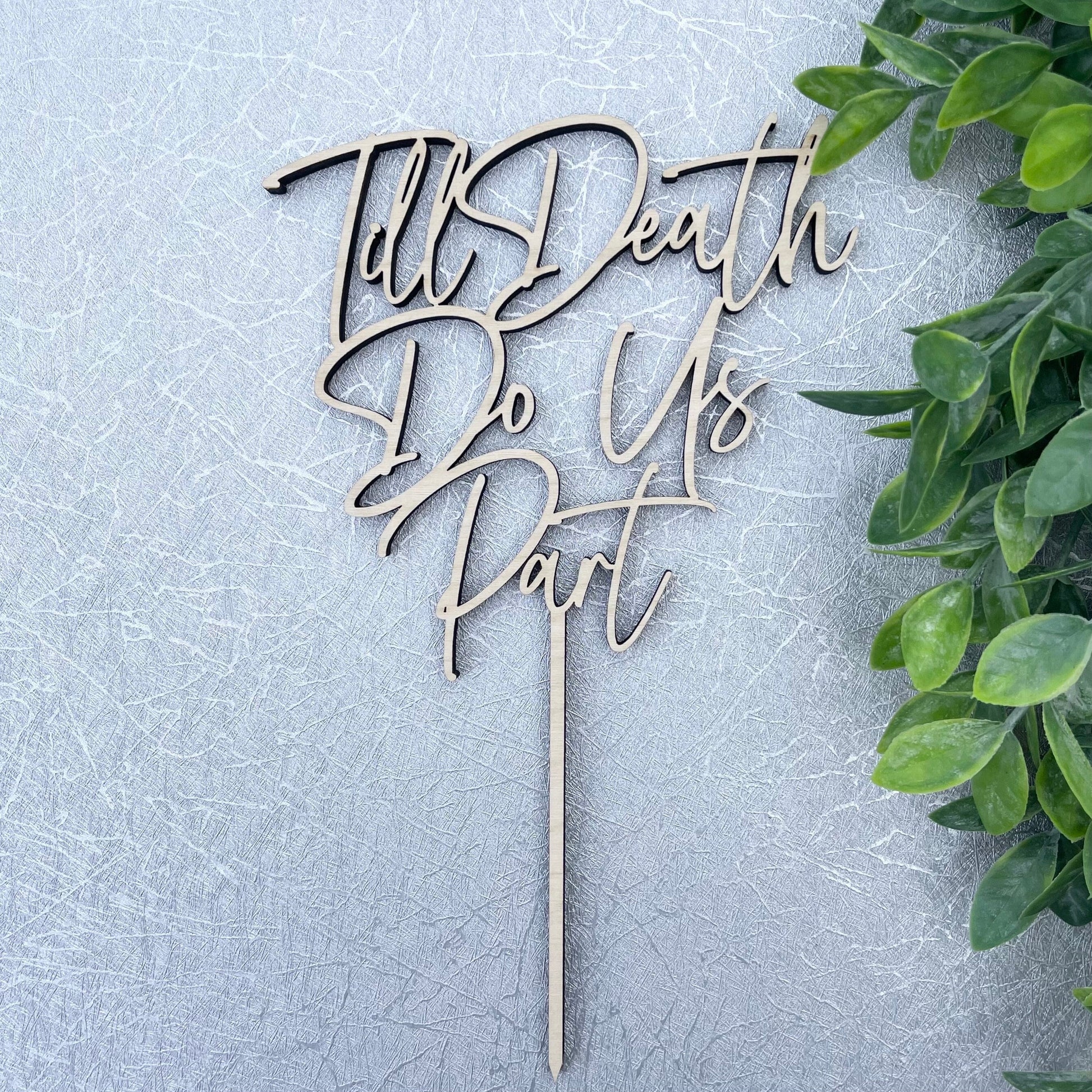 Till Death Do Us Part Wedding Cake Topper - Dark Romantic Decor Ideas - Alternative Halloween Gothic Wedding Topper