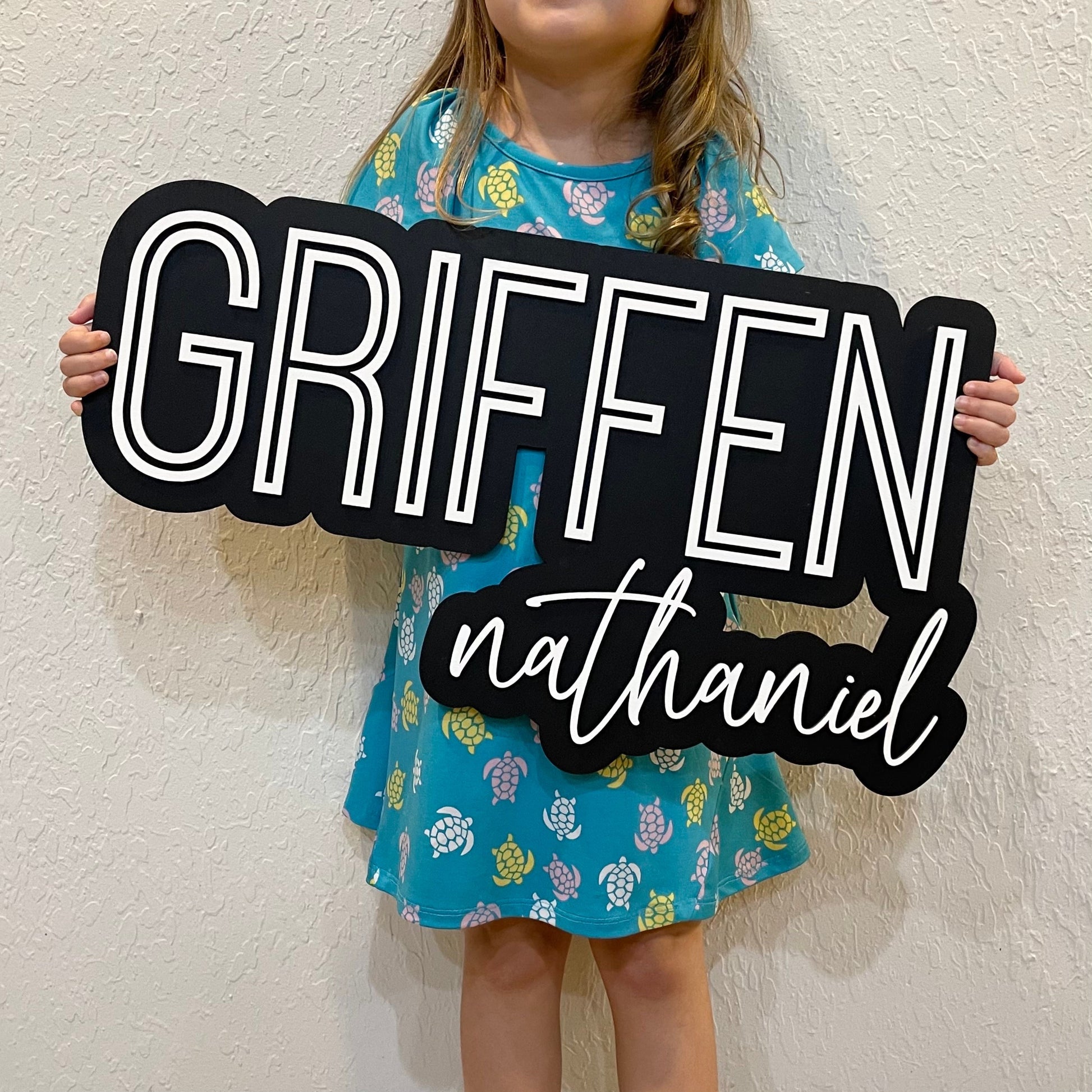 Personalized Boy Name Sign Wood - 3D Raised Letters - Baby Boy Nursery Decor - Above Crib Wall Art - Woodland Mountain Safari Kids Room Sign