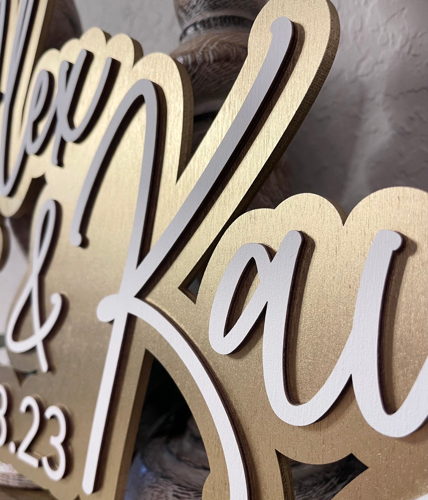 Personalized 3D Wedding Last Name Sign - Engagement Gift Idea - Bridal Shower Decor - Wedding Established Sign