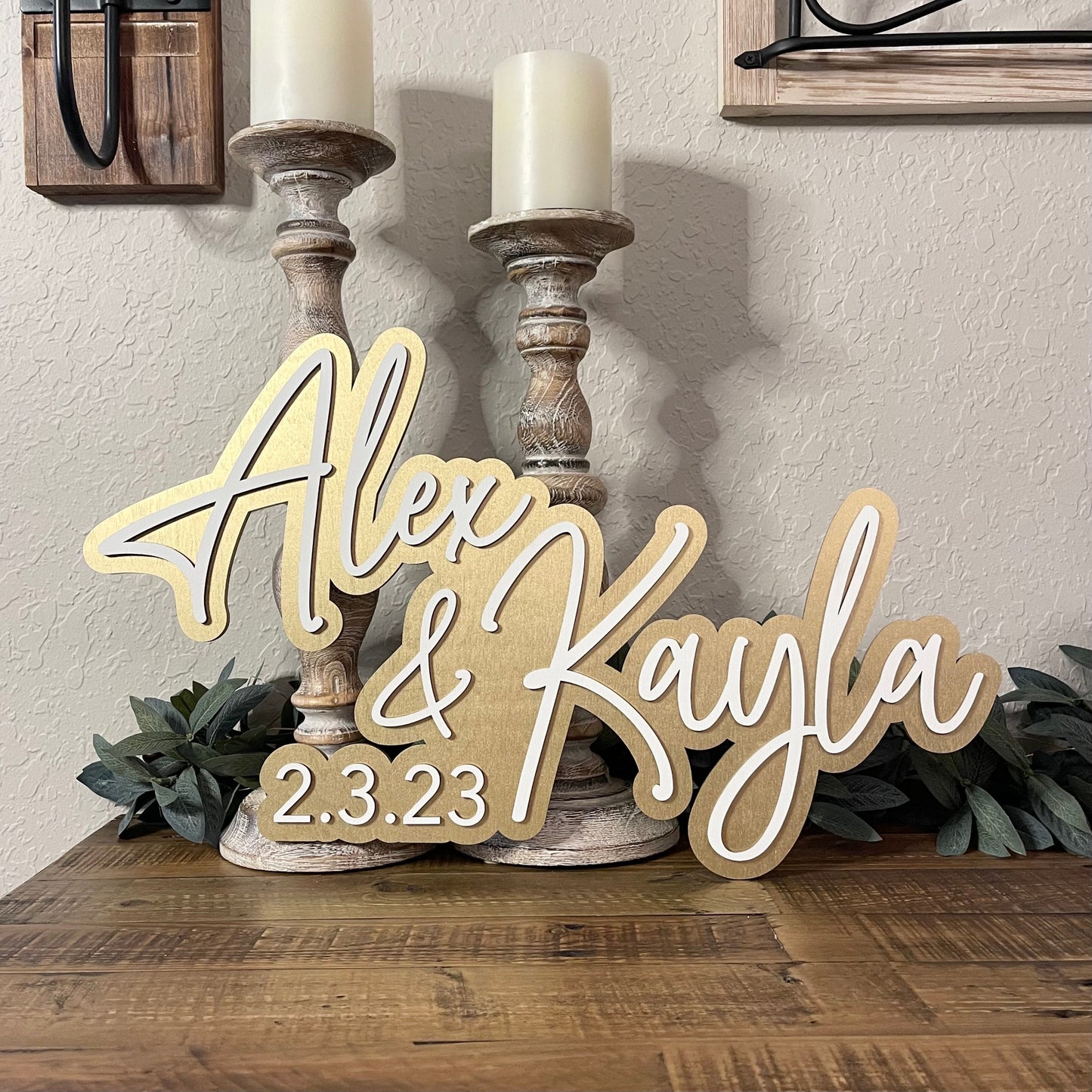Personalized 3D Wedding Last Name Sign - Engagement Gift Idea - Bridal Shower Decor - Wedding Established Sign