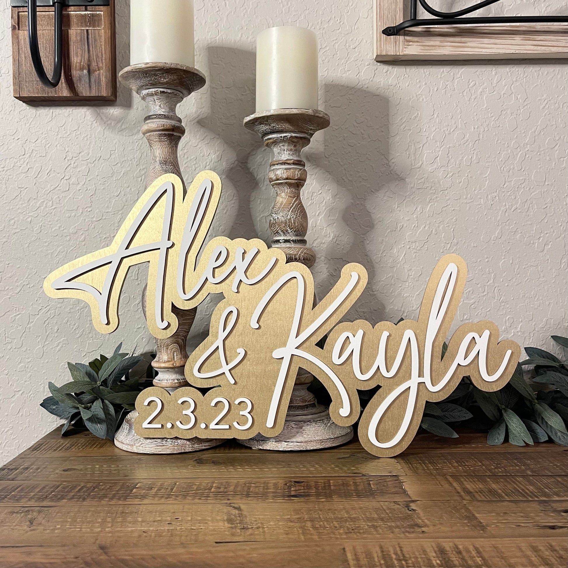 Personalized 3D Wedding Last Name Sign - Engagement Gift Idea - Bridal Shower Decor - Wedding Established Sign