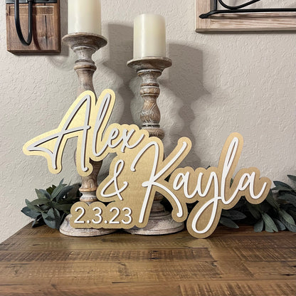 Personalized 3D Wedding Last Name Sign - Engagement Gift Idea - Bridal Shower Decor - Wedding Established Sign