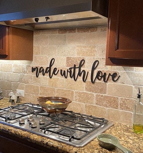 Made With Love Kitchen Sign - Gift for Baker or Mom - Rustic Cooking Sign