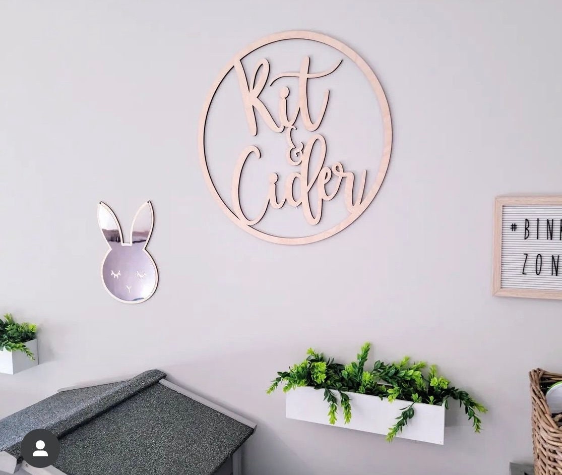 Custom Circle Name Sign - Large Wedding Backdrop Sign - Personalized Name Sign For Events