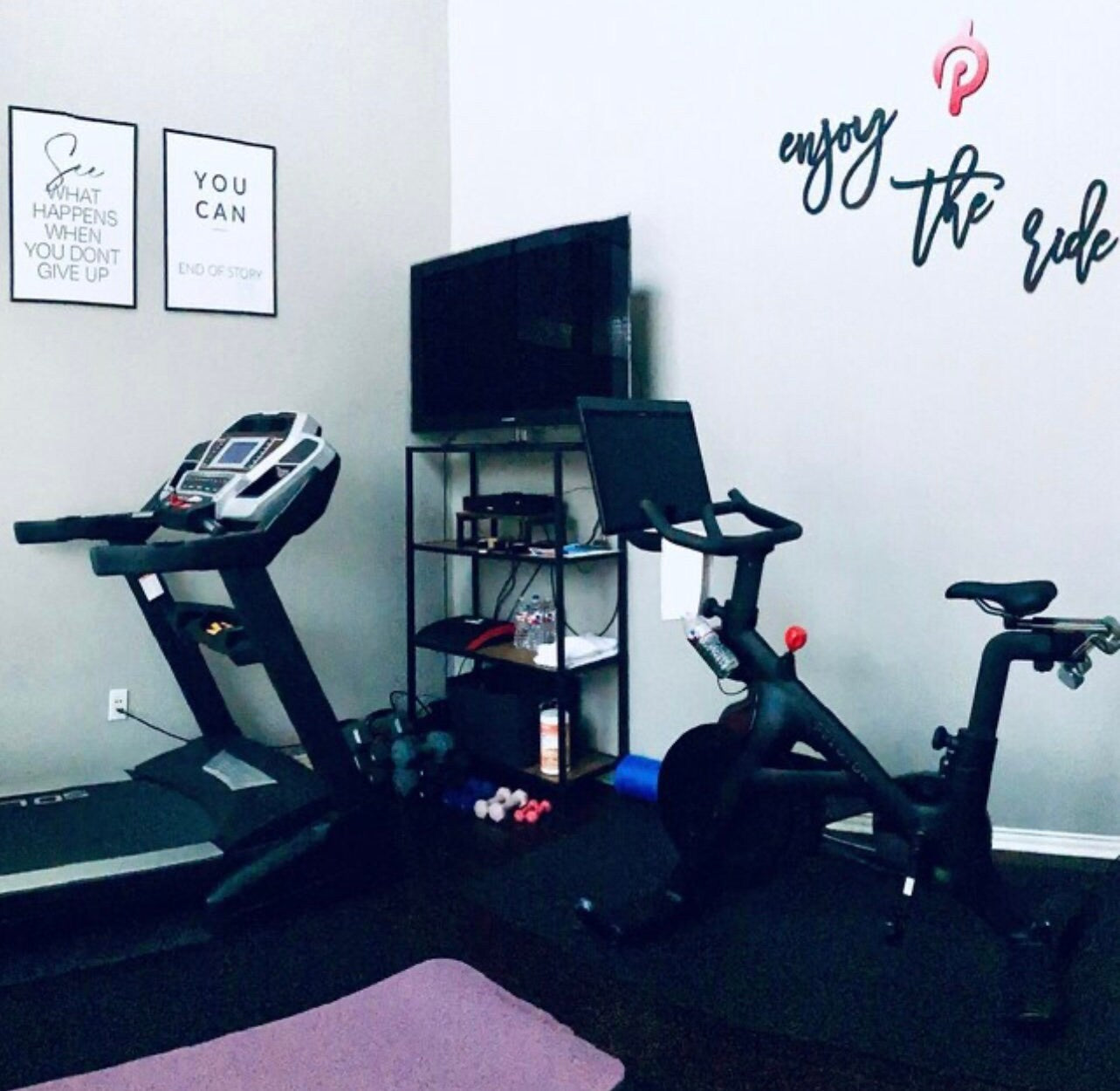 Enjoy The Ride Wood Sign - Home Gym Wall Decor - Spin Bike Room Art - Motivational Fitness Quote - Rustic Gift for Cyclist