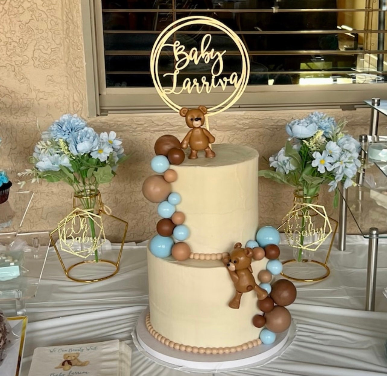 Personalized Baby Shower Cake Topper - Baby Name Topper Decor - New Baby Announcement