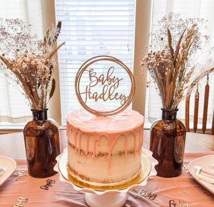 Personalized Baby Shower Cake Topper - Baby Name Topper Decor - New Baby Announcement