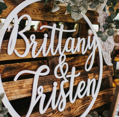 Laser Cut Wood Couple Name Sign - Engagement Custom Backdrop Party Decor - New Couple Christmas Gift Idea
