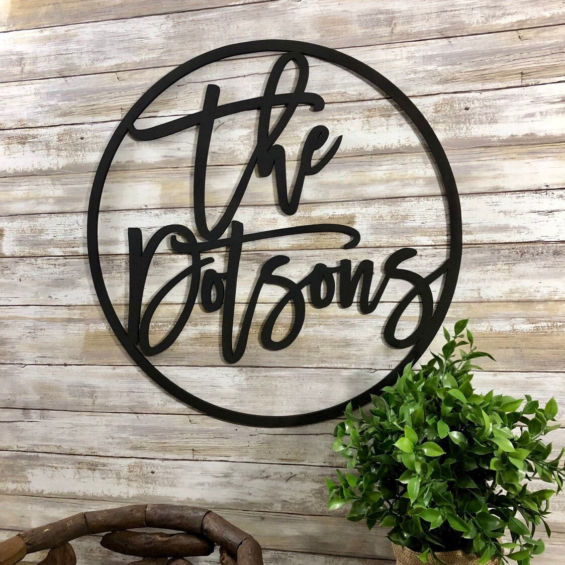 Circle Wedding Logo Sign - Custom Round Wood Monogram - Event Branding Backdrop - Sweetheart Table Decor - Business Logo Sign