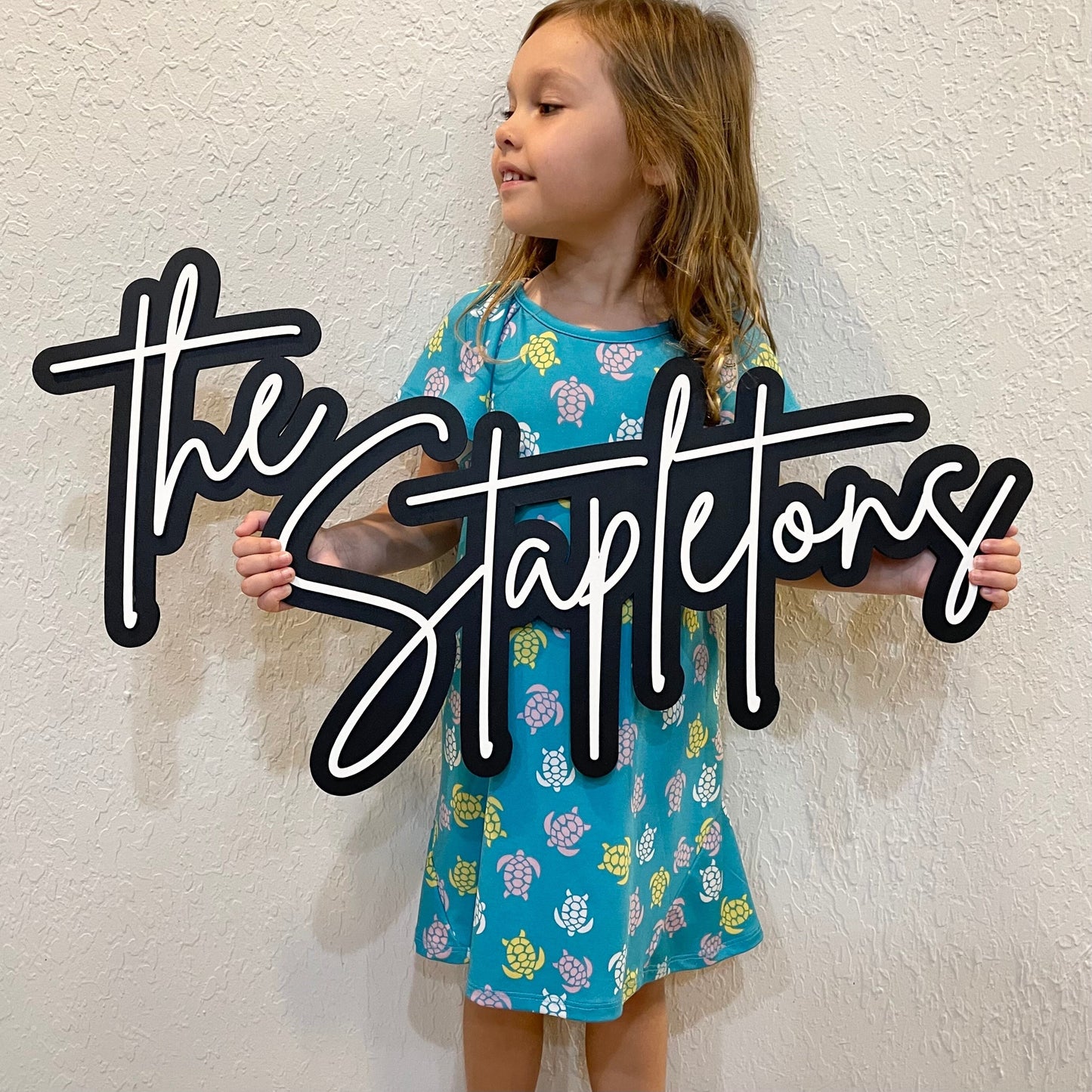 Custom Layered 3D Family Wood Name Sign - Wedding Backdrop Decor - Photo Booth Wall Sign