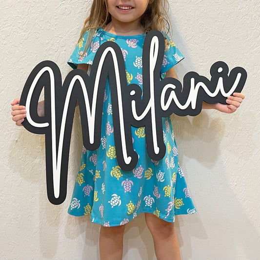 Personalized Girl Name Sign Wood - 3D Raised Letters - Boho Nursery Wall Art - Baby Girl Gift