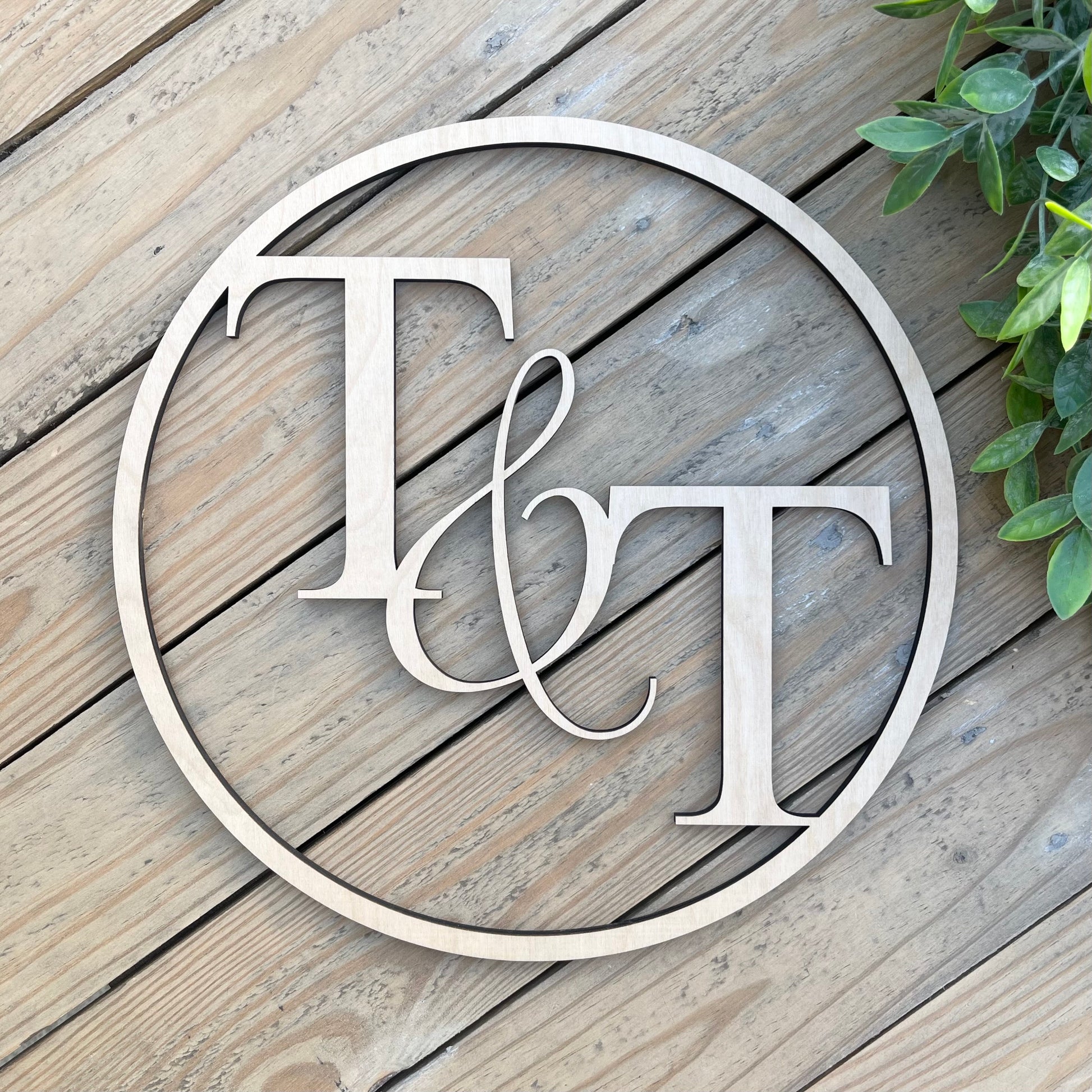 Laser Cut Wood Initials Sign - Personalized Monogram Wedding Decor - Large Initials For Wedding - Sweetheart Table Sign - Anniversary Gift