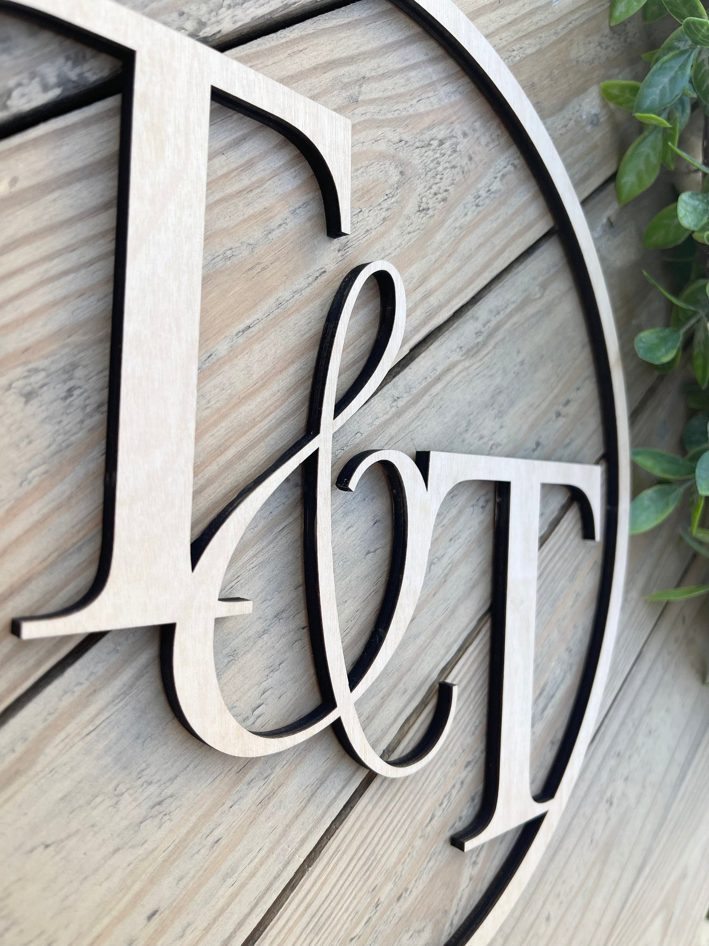Laser Cut Wood Initials Sign - Personalized Monogram Wedding Decor - Large Initials For Wedding - Sweetheart Table Sign - Anniversary Gift