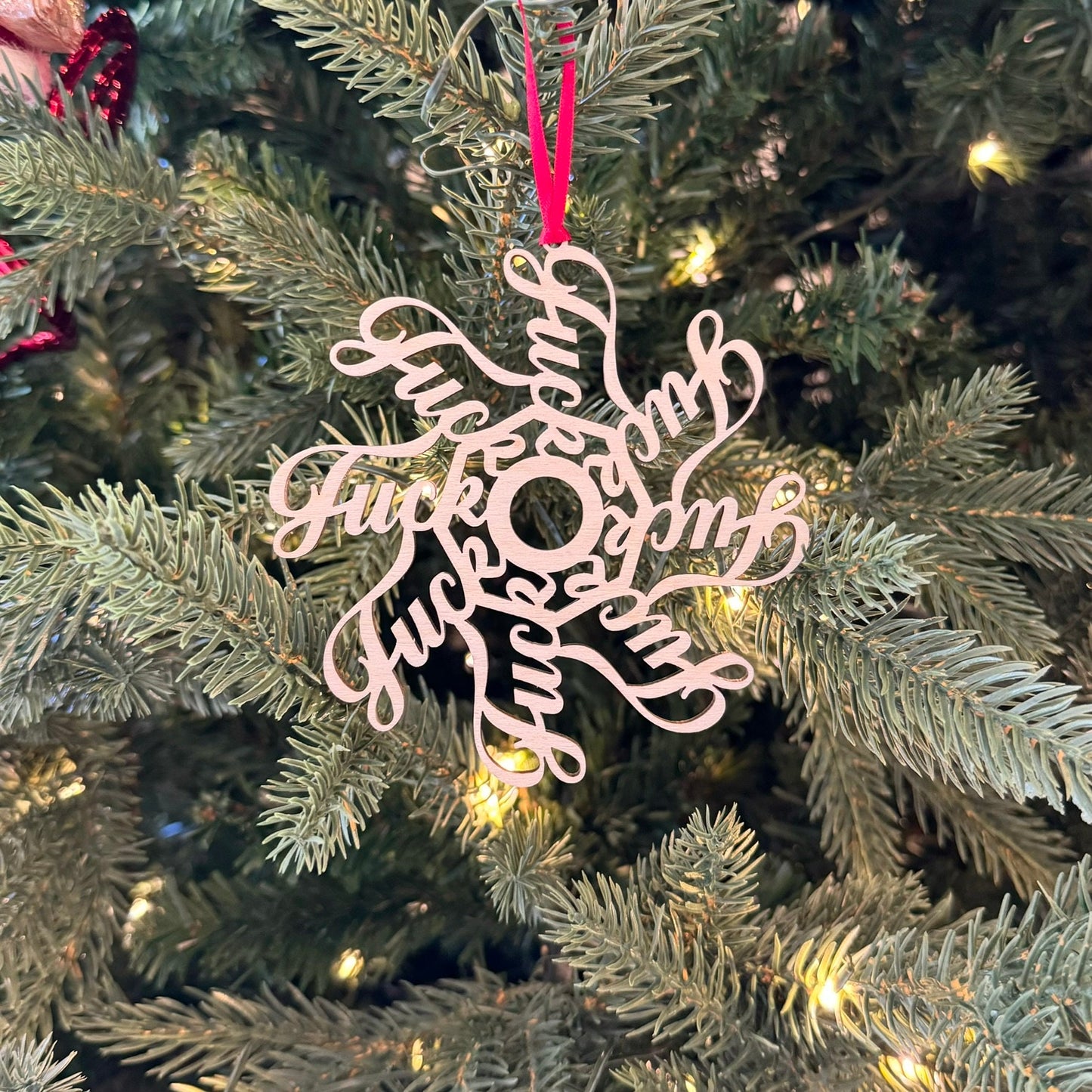 2025 Explicit Adult Novelty Ornament - Fuck Flake Funny Christmas Gift - Rude White Elephant Gag Gift