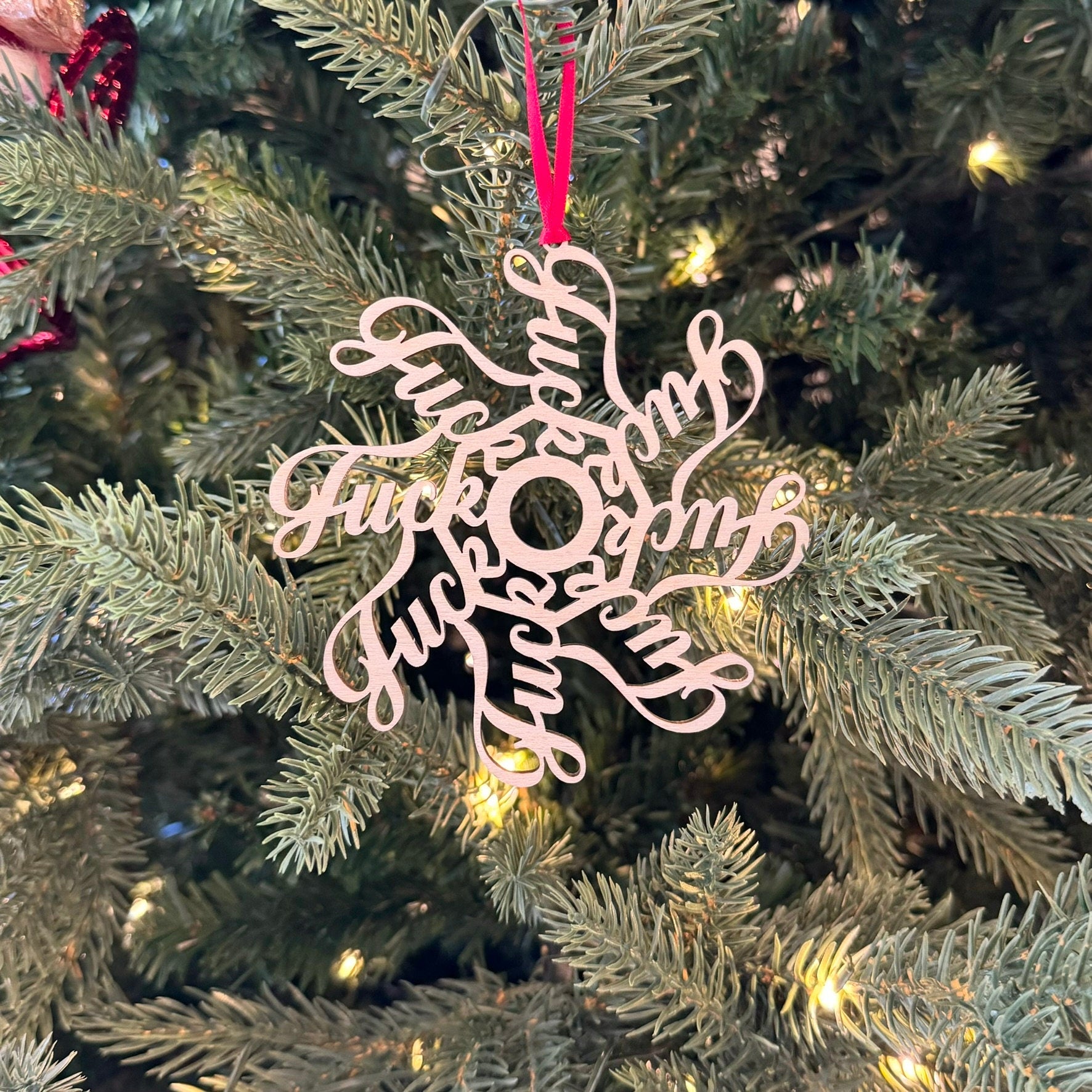 2025 Explicit Adult Novelty Ornament - Fuck Flake Funny Christmas Gift - Rude White Elephant Gag Gift