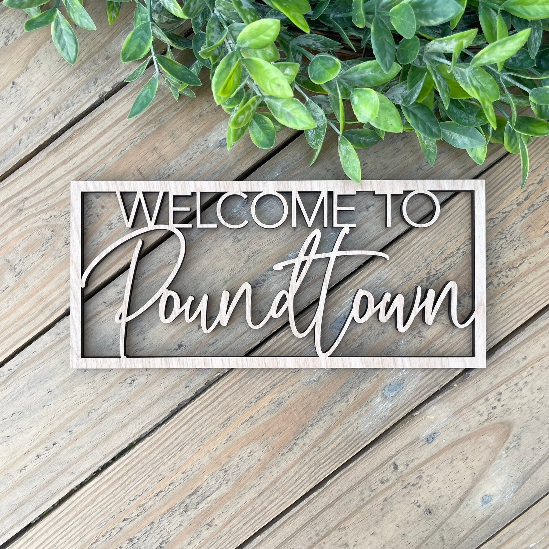 Welcome To Poundtown Sign - Funny Adult Humor Bedroom Wall Decor - Explicit Novelty Gift