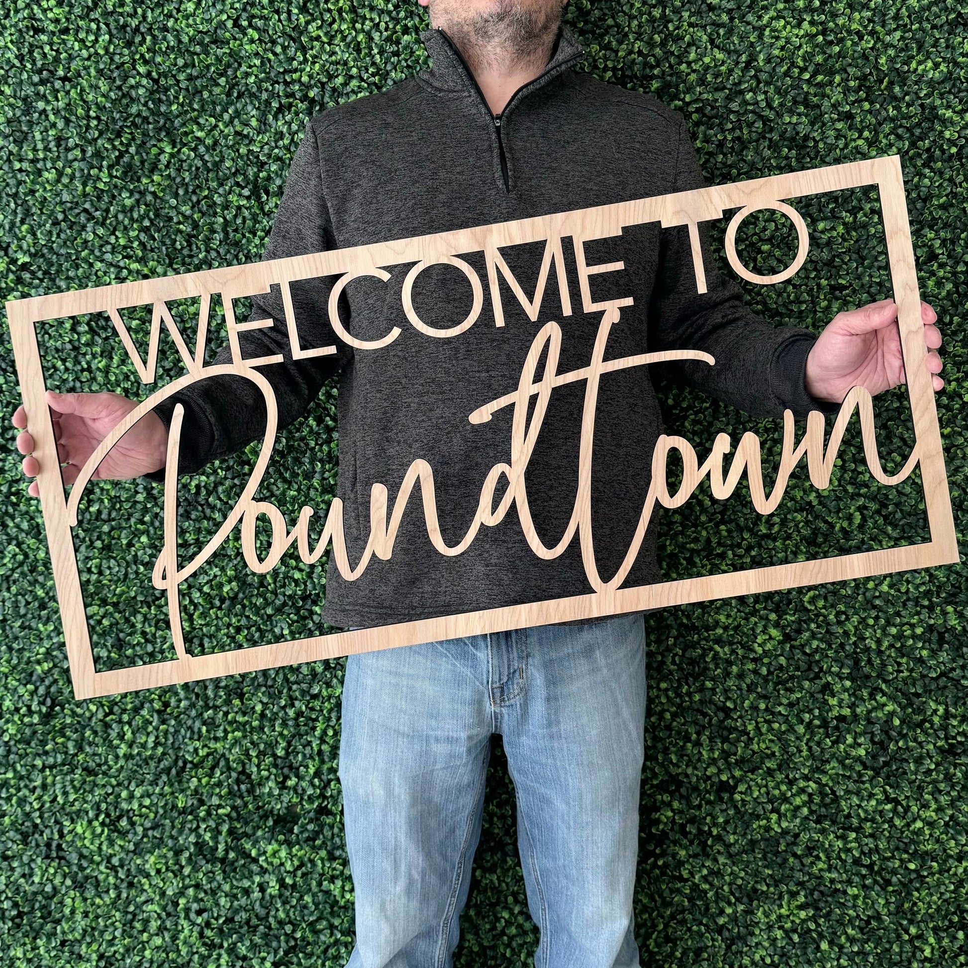 Welcome To Poundtown Sign - Funny Adult Humor Bedroom Wall Decor - Explicit Novelty Gift