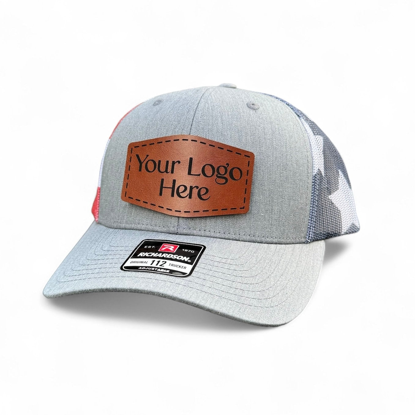 Custom Logo Leatherette Patch Trucker Hat - Personalized Business Company Hat - Corporate Gift Bulk - Groomsmen Bachelor Party