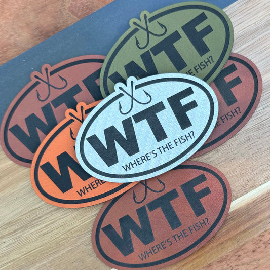 WTF Where's The Fish Hat Patch, Engraved Patches for Hats, Fishing Wholesale Patches