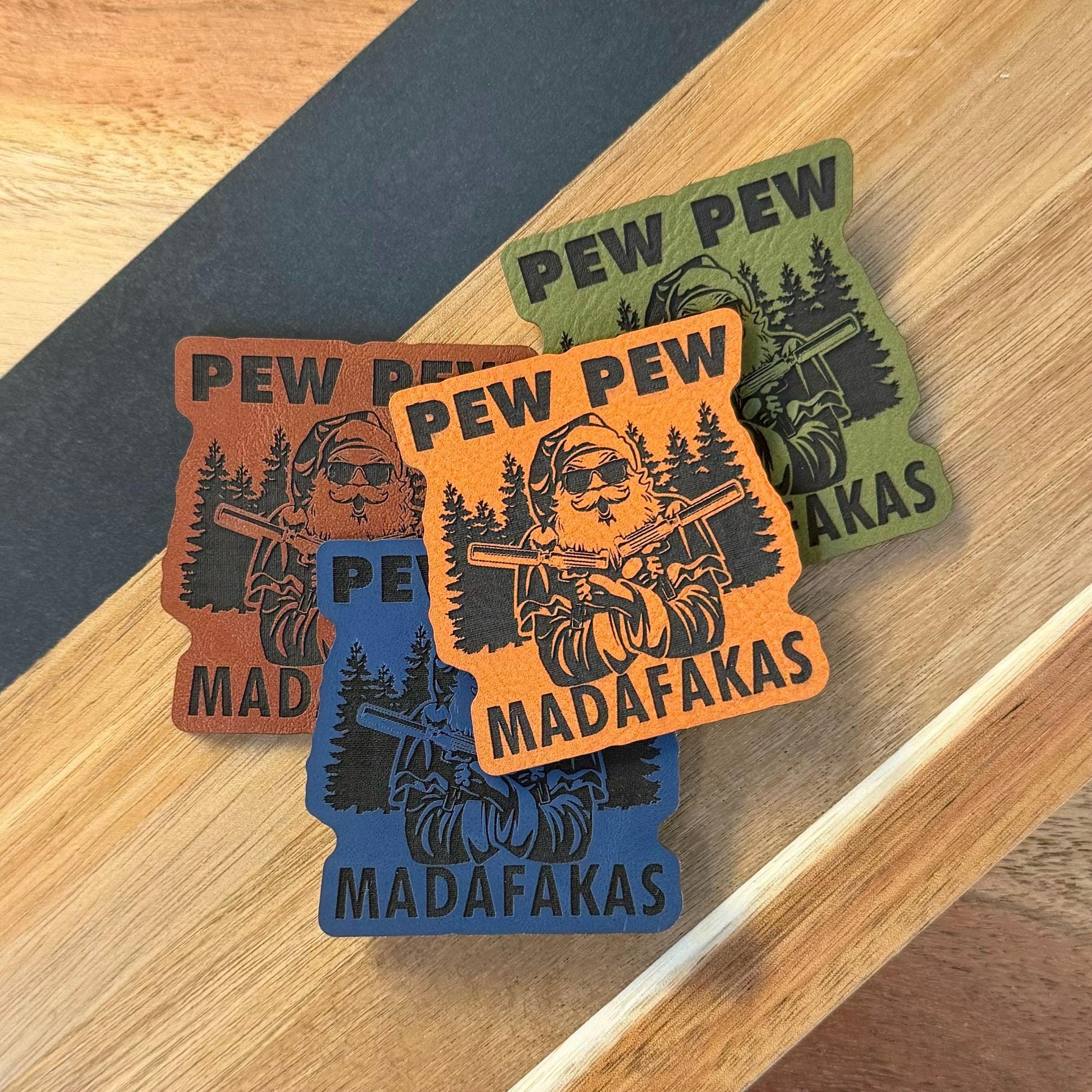 Pew Pew Madafakas Funny Guns Santa Christmas Hat Patch, Funny Merry Christmas Santa With Guns, Santa Claus Shooting Guns