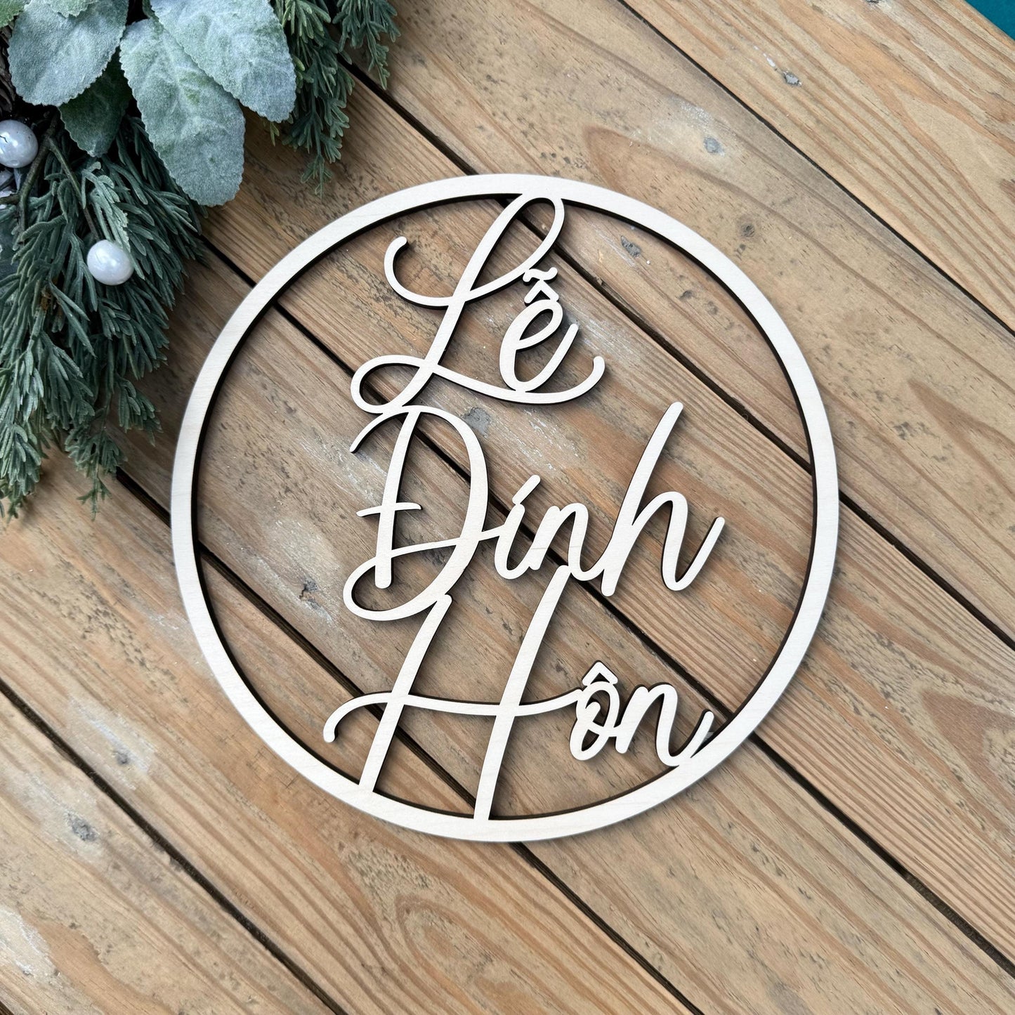 Lễ Đính Hôn Wood Sign - Vietnamese Engagement Ceremony Decor - Wedding Asian Tea Ceremony Sign