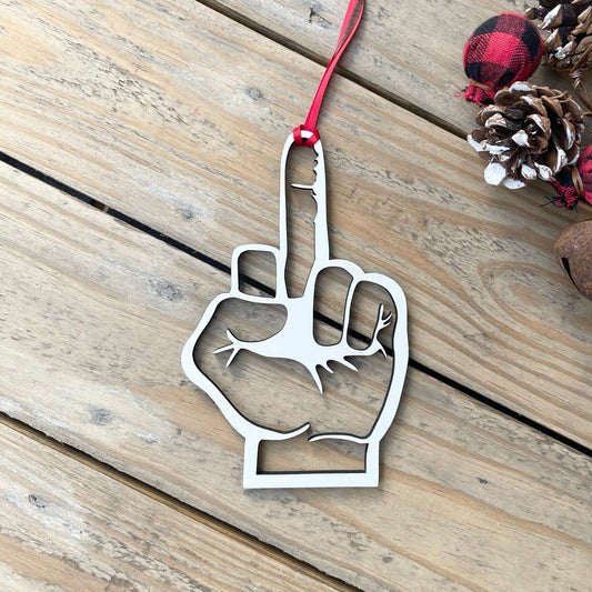Middle Finger Christmas Ornament - Funny Rude Holiday Gift - Best Friend Gift Ideas