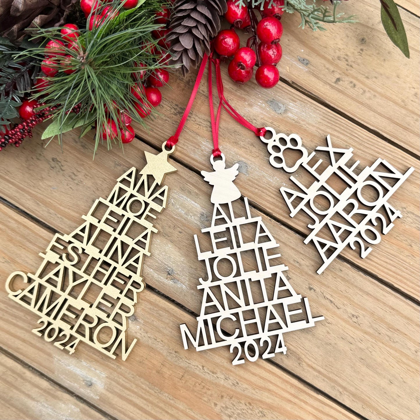 2025 Personalized Family Ornament - Custom Stacked Family Name Ornament - Grandparent Christmas Gift