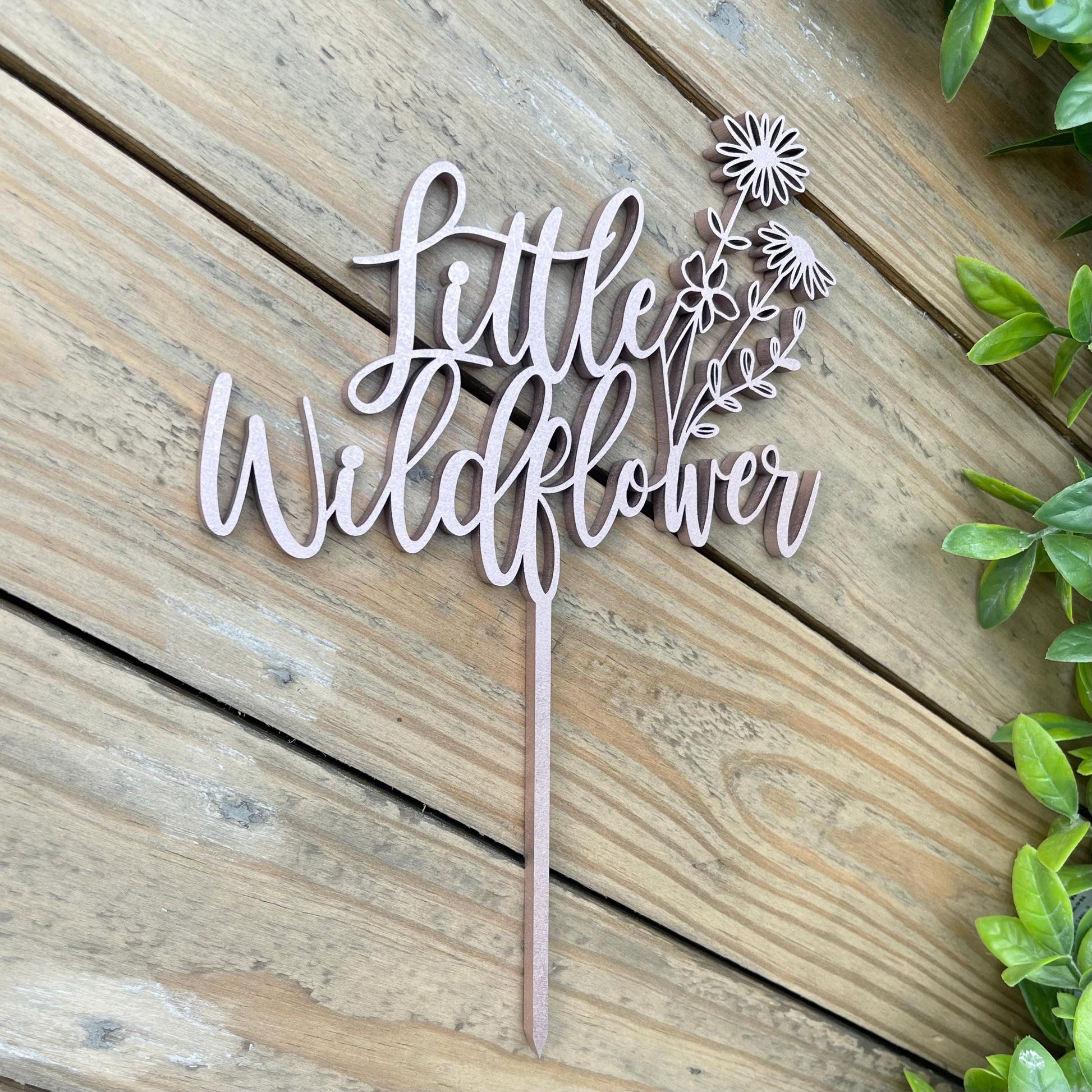 Little Wildflower Cake Topper - Floral Baby Girl Shower Decorations - Boho Wildflower 1st Birthday Decor - Floral Nursery Decor