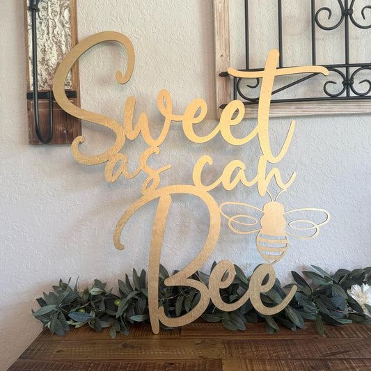 Sweet As Can Bee Wood Sign - Mommy To Bee Honey Bee Baby Shower Nursery Decor