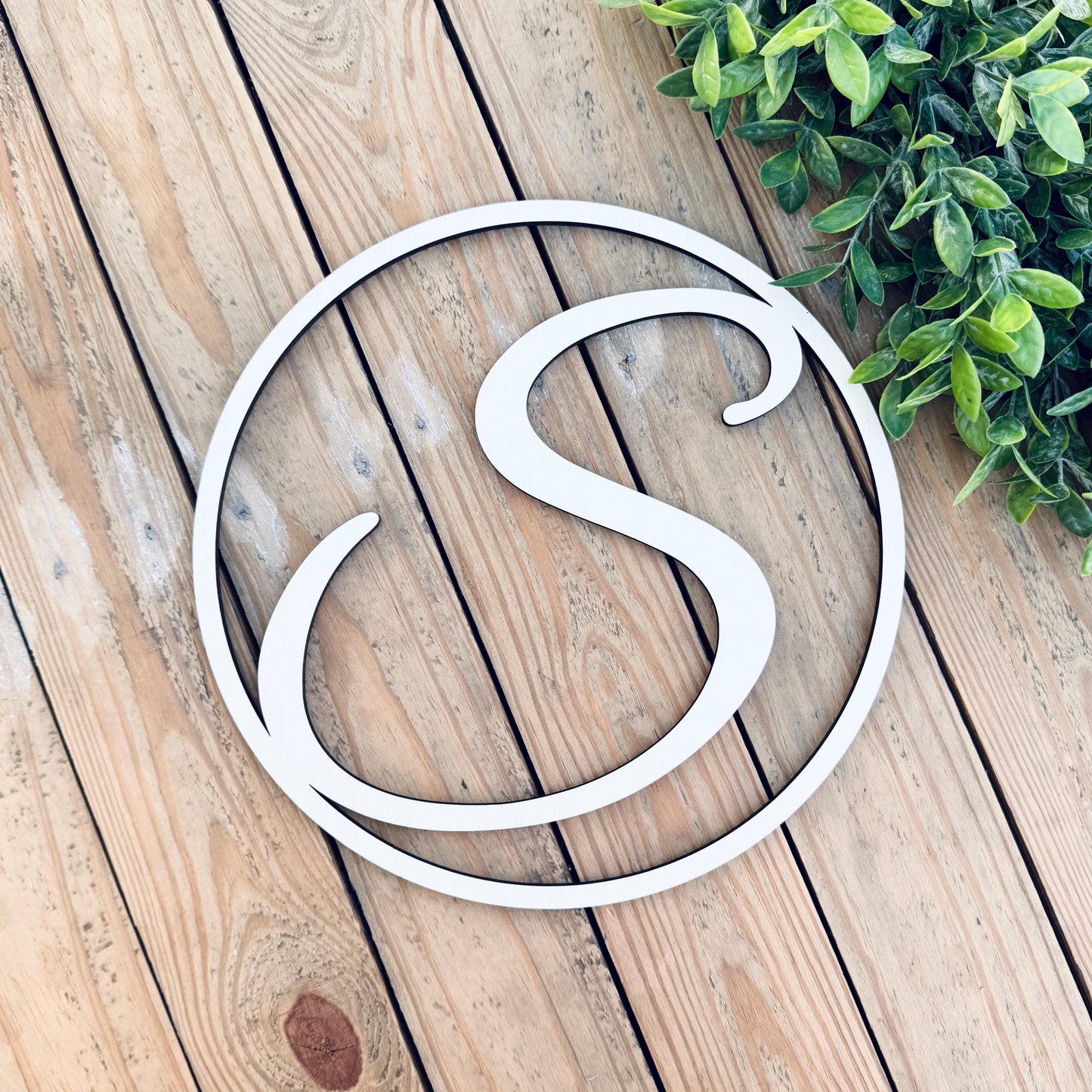 Large 3D Initial Monogram Wood Sign - Custom Letter Cutout Sign - Farmhouse Monogram Wedding Gift