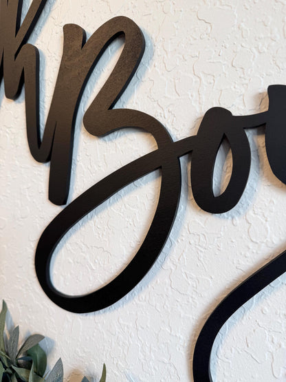 Oh Boy Baby Shower Sign - Boho Gender Reveal Backdrop Decor - Baby Boy Party Gift - Custom Name Sign