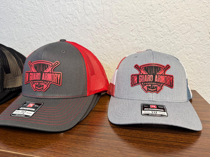 Bulk Custom Engraved Logo Hats - Engraved Leather Patch Trucker Hats - Wholesale Corporate Business Branding Hats - Company Gifts