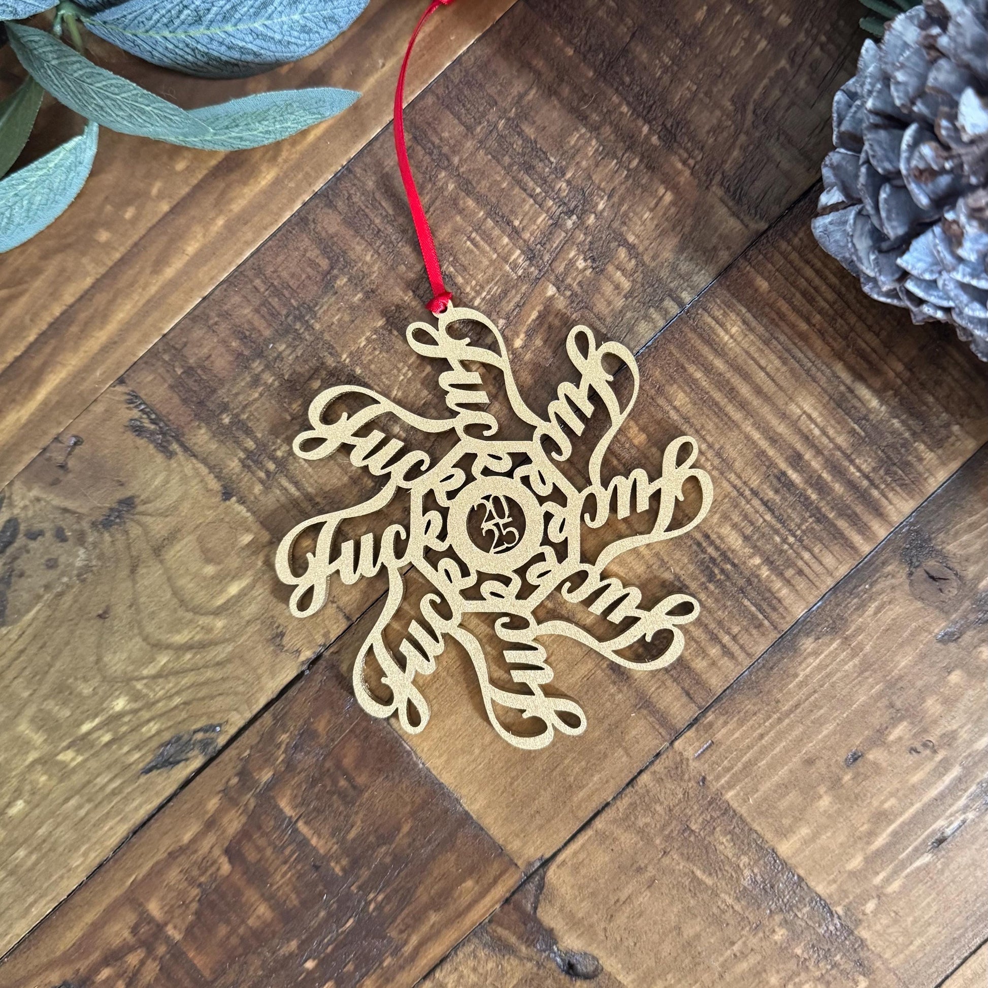 2025 Explicit Adult Novelty Ornament - Fuck Flake Funny Christmas Gift - Rude White Elephant Gag Gift