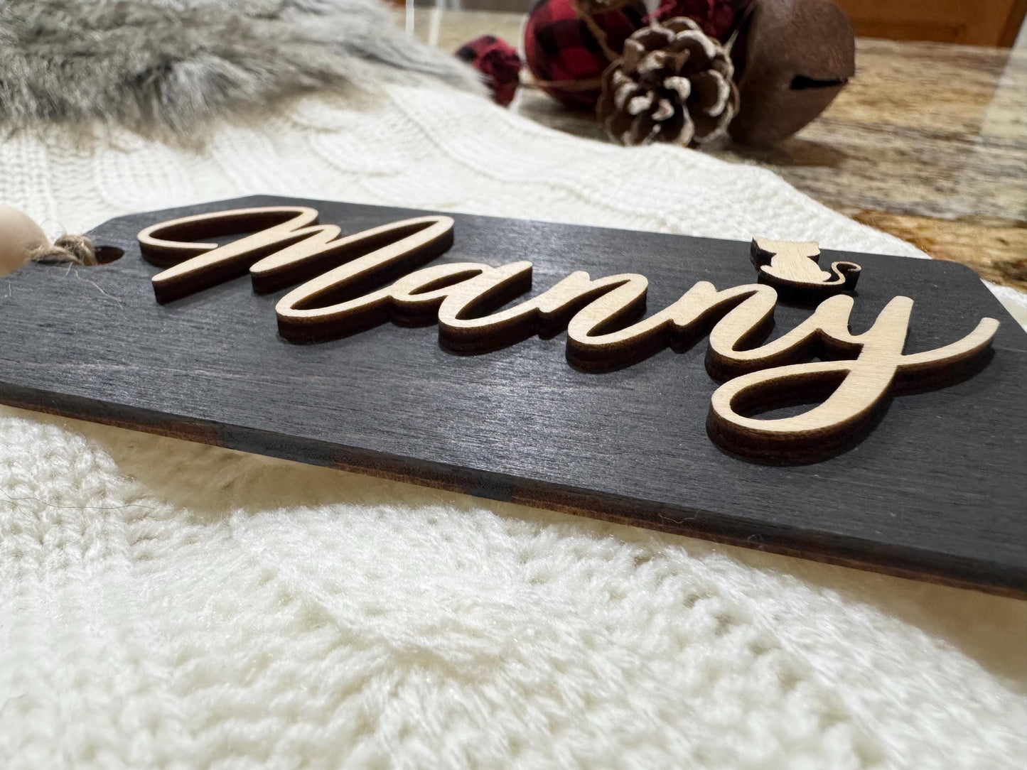 Personalized Christmas Stocking Tag - Custom Name Keepsake - Family Name Tags - 2025 Christmas Trend