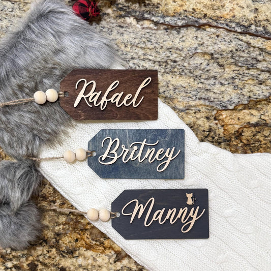 Personalized Christmas Stocking Tag - Custom Name Keepsake - Family Name Tags - 2025 Christmas Trend