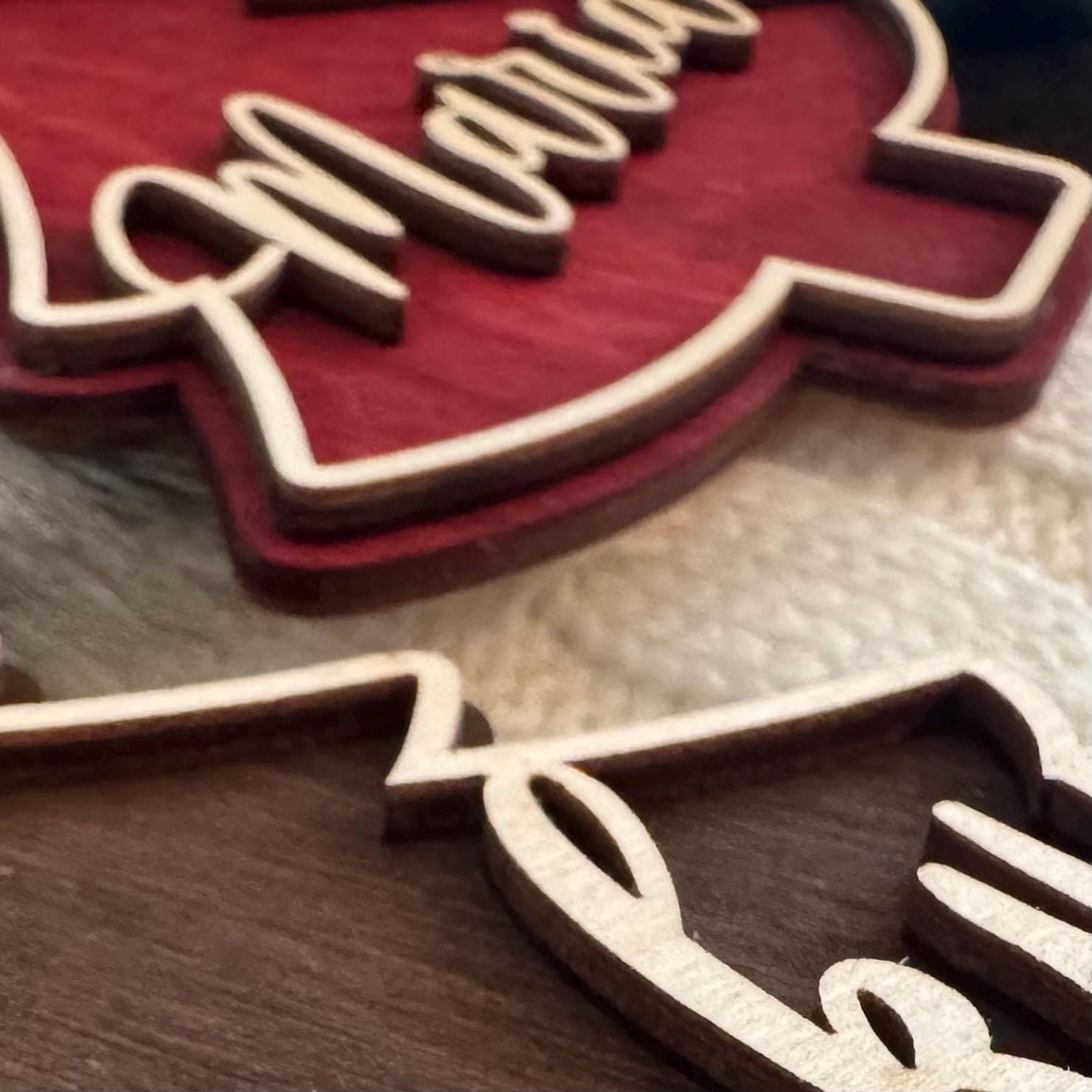 Christmas Stocking Name Tag - Holiday Wooden Ornaments - Christmas Ideas for Stockings