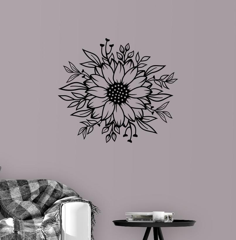 3D Wooden Sunflower Wall Art - Rustic Farmhouse Sunflower Wall Decor - Wooden Floral Wall Hanging - Country Sunflower Home Decor