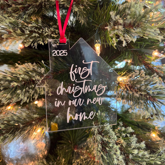 First Christmas in Our New Home Ornament 2025 | Personalized New House Ornament | Custom Engraved Housewarming Gift
